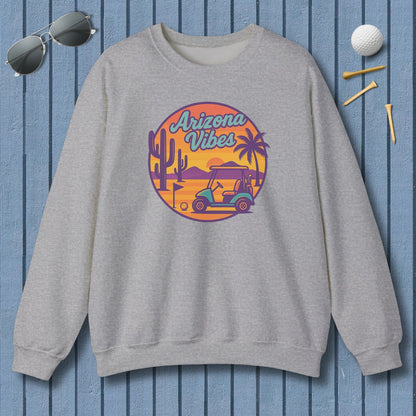 Golf Vibes - Arizona - Desert Edition Golf Destination - Adult Golf Sweatshirt in Sport Grey