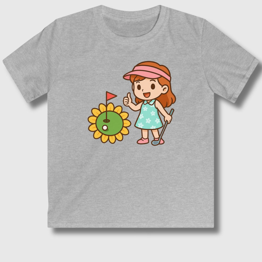 Sunflower Green - Youth Golf T-Shirt in Sport Grey