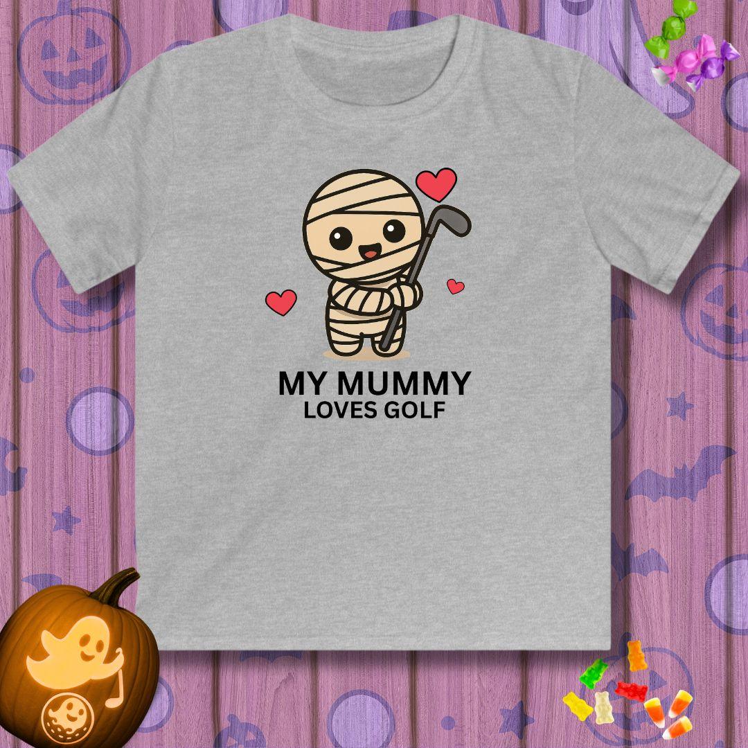 My Mummy Loves Golf  - Youth Halloween Golf T-Shirt