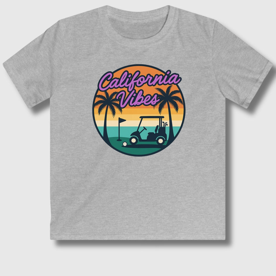 Golf Vibes - California Coast Edition - Youth Golf T-Shirt in Sport Grey