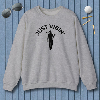 Just Vibin' - Adult Golf Sweatshirt in Sport Grey