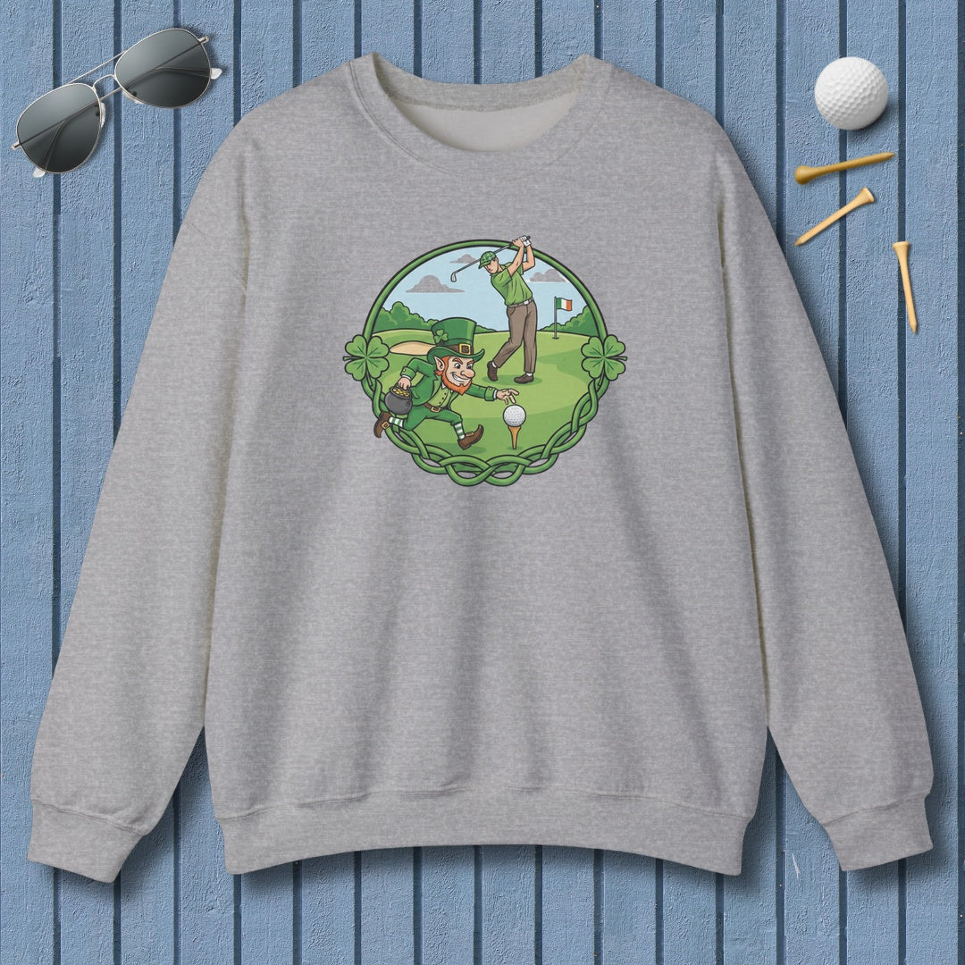 The Leprechaun Stole My Ball! - Adult Golf Sweatshirt in Sport Grey