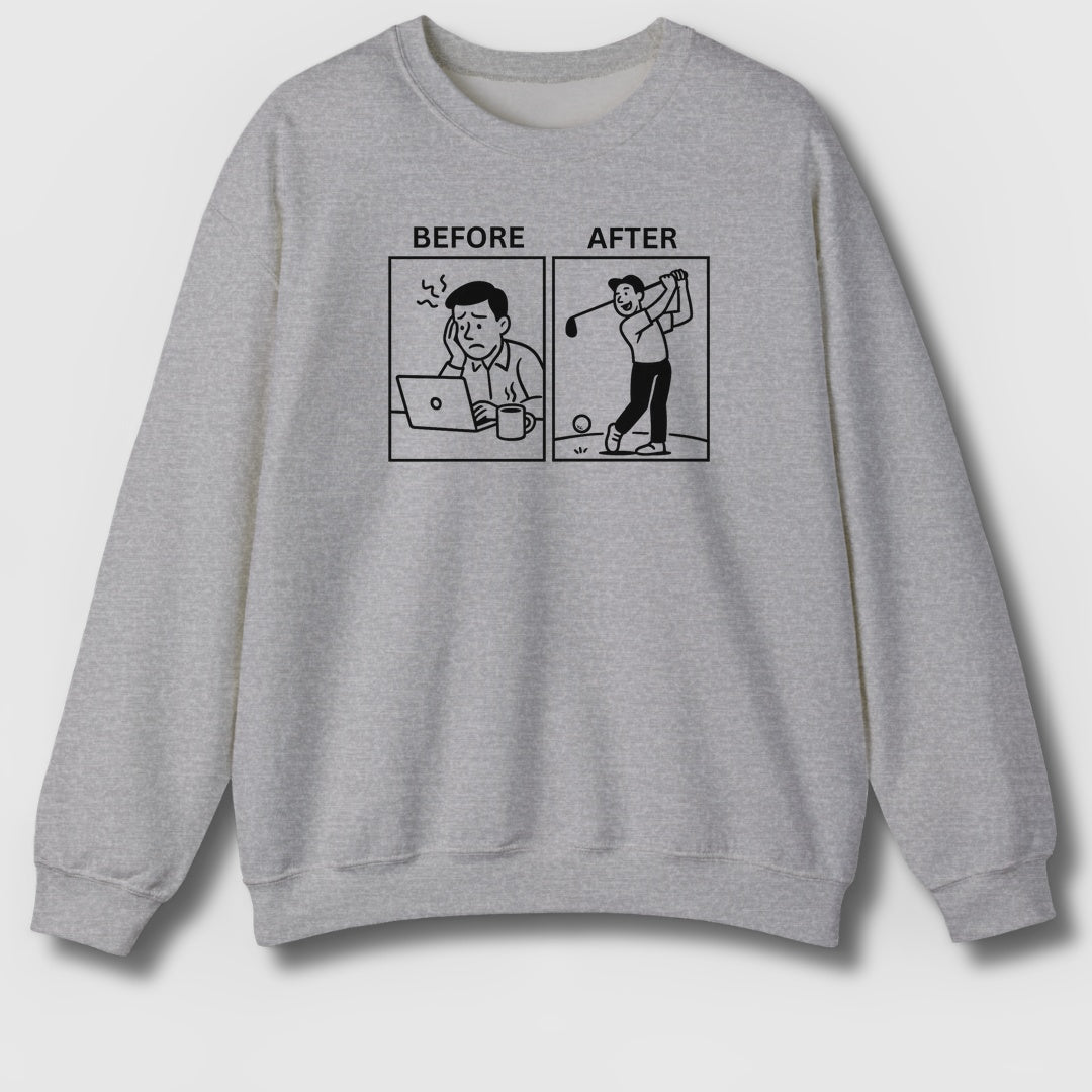 Before & After - Adult Golf Sweatshirt in Sport Grey