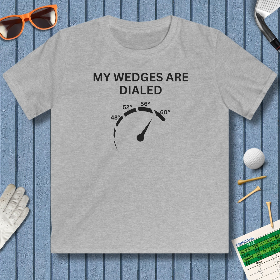 My Wedges are Dialed - Youth Golf T-Shirt in Sport Grey