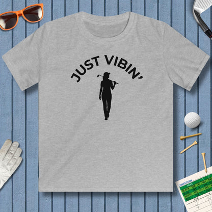 Just Vibin' - Girl's - Youth Golf T-Shirt in Sport Grey
