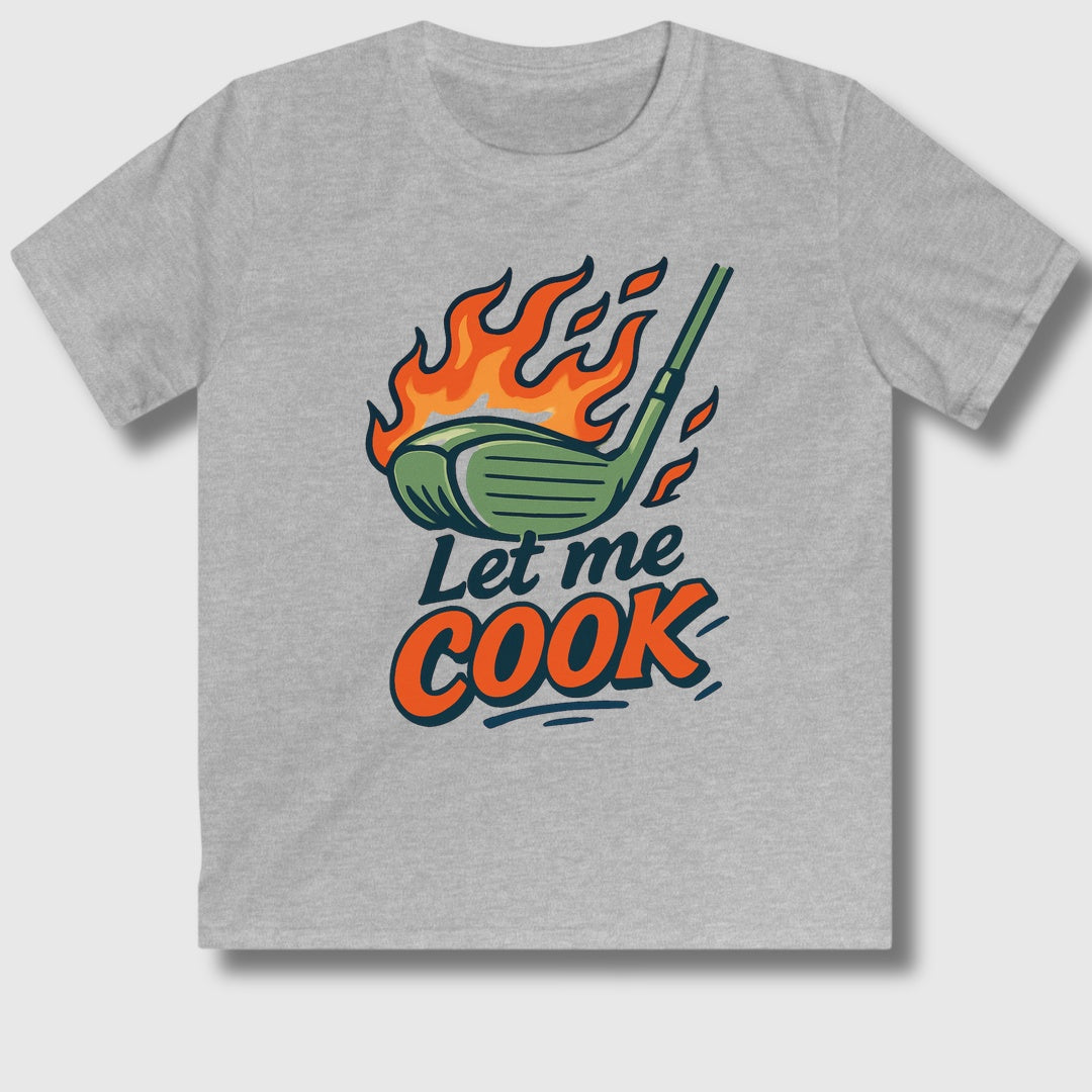 Let Me Cook - Youth Golf T-Shirt in Sport Grey