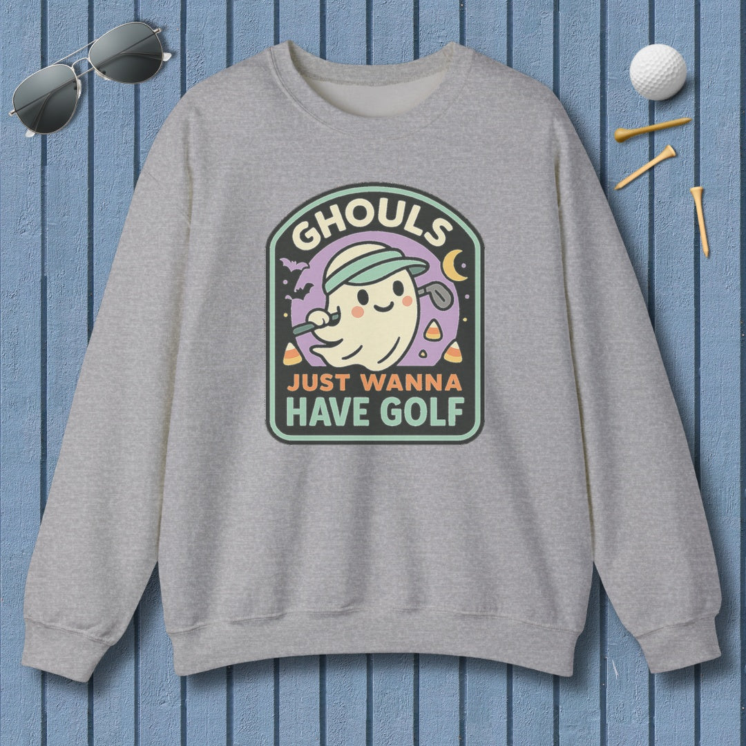 Ghouls Just Wanna Have Golf - Adult Golf Sweatshirt in Sport Grey