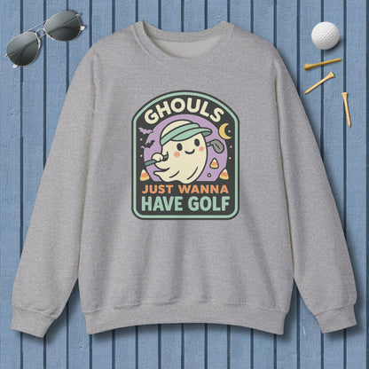 Ghouls Just Wanna Have Golf - Adult Golf Sweatshirt in Sport Grey