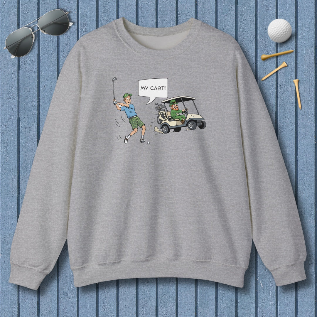 My Cart! - Adult Golf Sweatshirt in Sport Grey