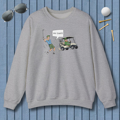 My Cart! - Adult Golf Sweatshirt in Sport Grey