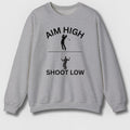 Aim High - Shoot Low (Male) - Adult Golf Sweatshirt in Sport Grey