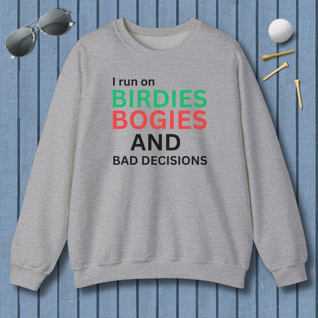 I run on... - Adult Golf Sweatshirt in Sport Grey