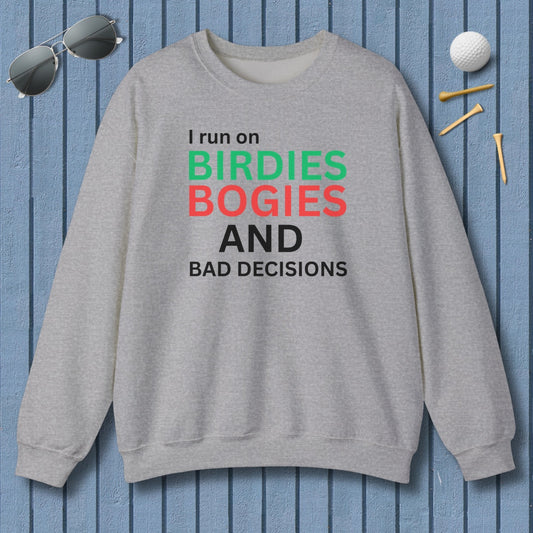 I run on... - Adult Golf Sweatshirt in Sport Grey