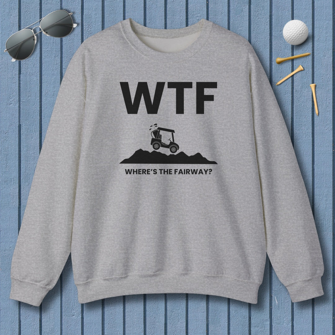 WTF - Where's the Fairway - Adult Golf Sweatshirt in Sport Grey
