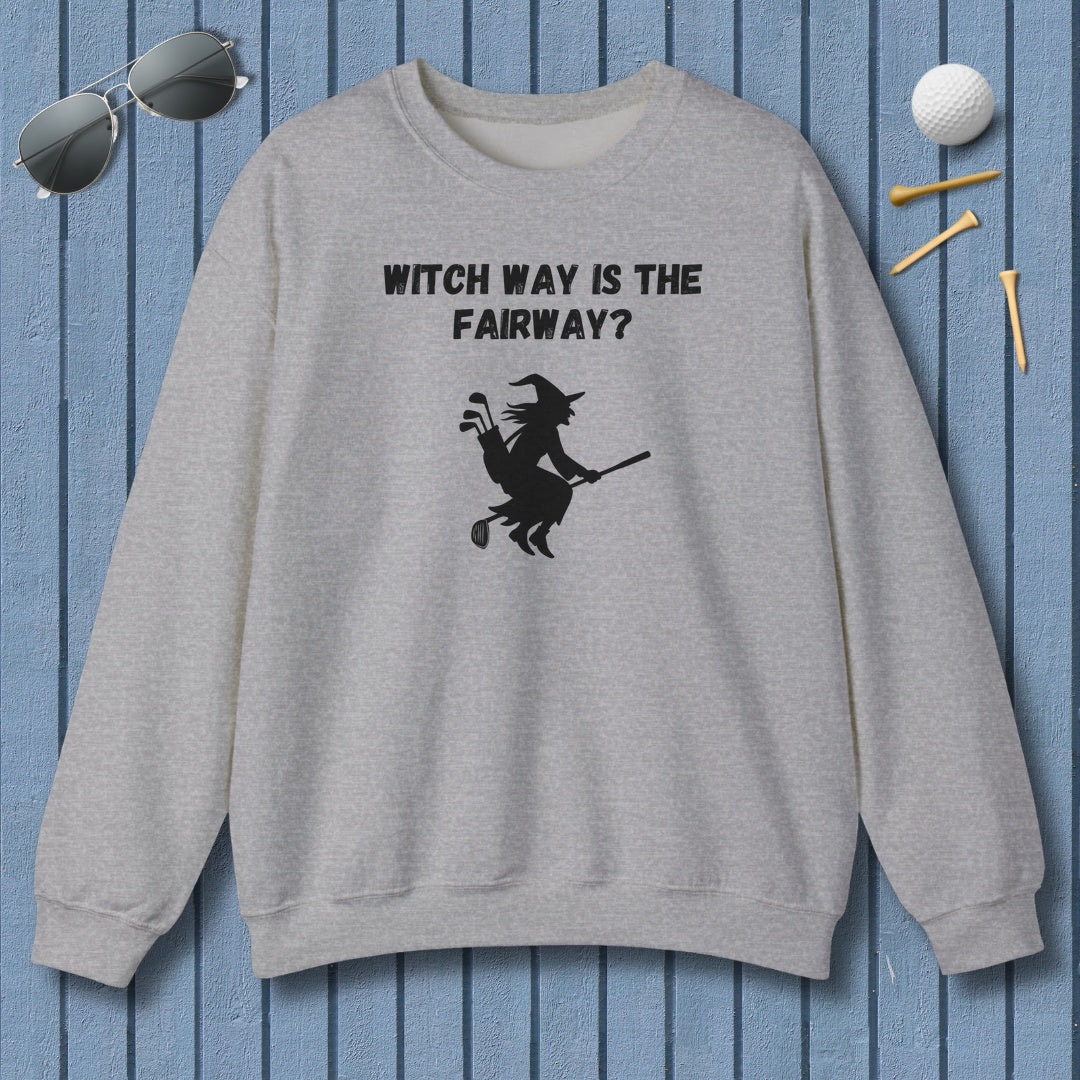 Witch Way is the Fairway - Adult Golf Sweatshirt in Sport Grey
