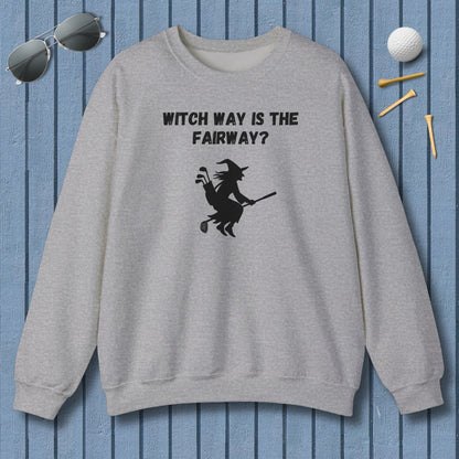 Witch Way is the Fairway - Adult Golf Sweatshirt in Sport Grey