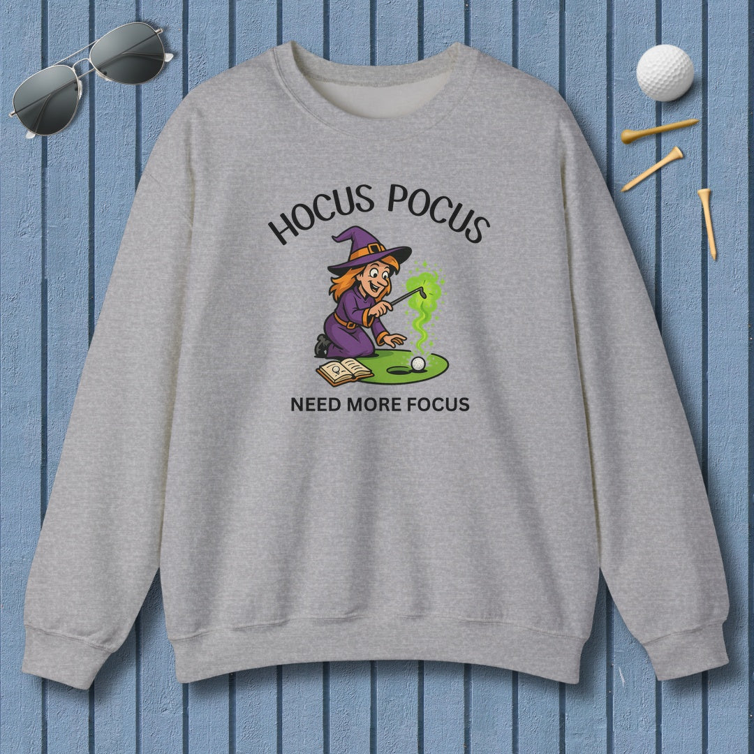 Hocus Pocus, Need More Focus - Adult Golf Sweatshirt in Sport Grey