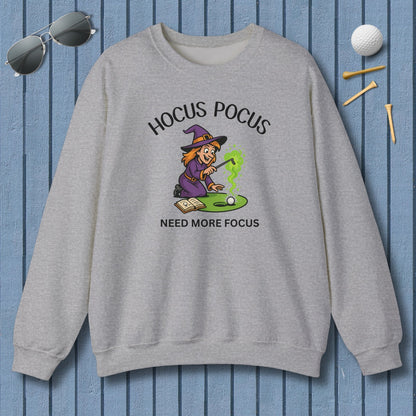 Hocus Pocus, Need More Focus - Adult Golf Sweatshirt in Sport Grey