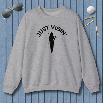 Just Vibin' - Women's - Adult Golf Sweatshirt in Sport Grey