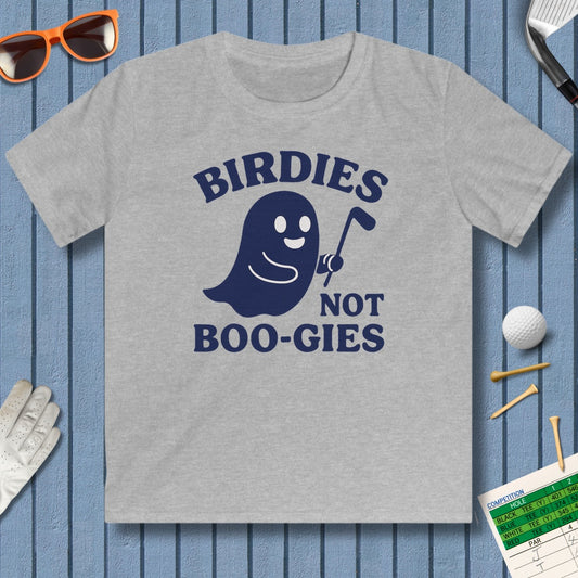 Birdies not BOO-GIES - Youth Golf T-Shirt in Sport Grey