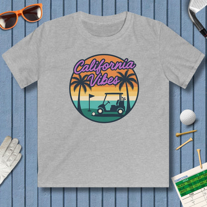 Golf Vibes - California Coast Edition - Youth Golf T-Shirt in Sport Grey