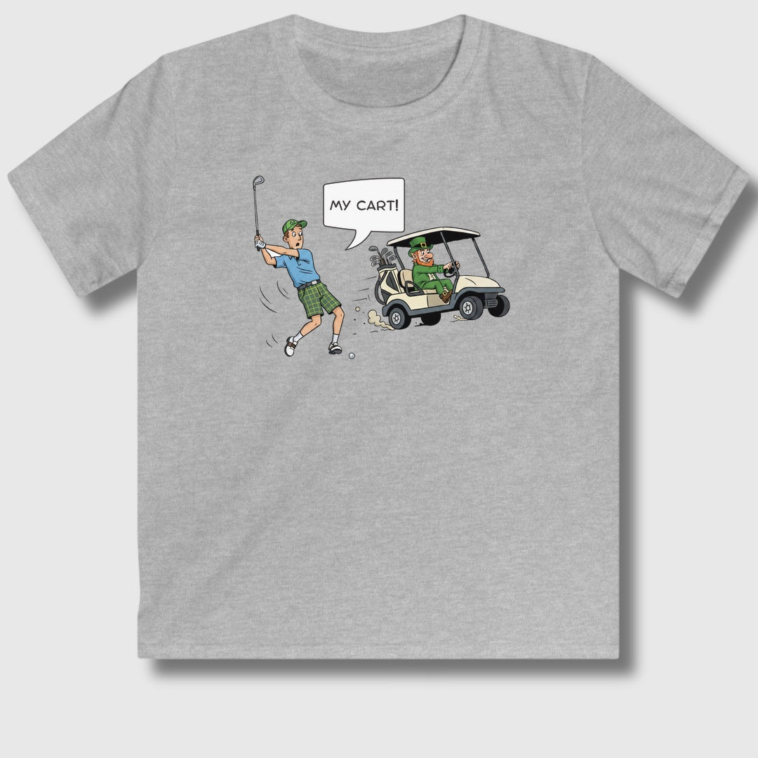 My Cart! - Youth Golf T-Shirt in Sport Grey