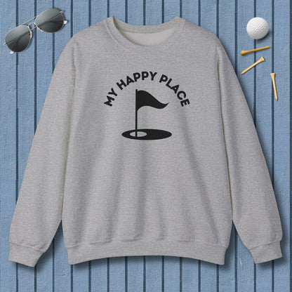 My Happy Place - Adult Golf Sweatshirt in Sport Grey
