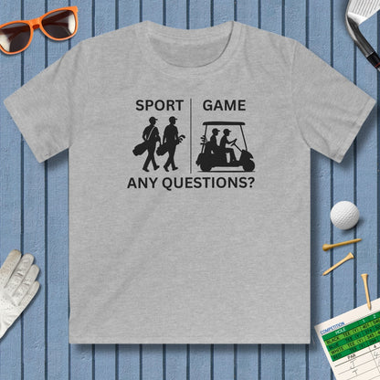 SPORT vs. GAME (Male) - Youth Golf T-Shirt in Sport Grey