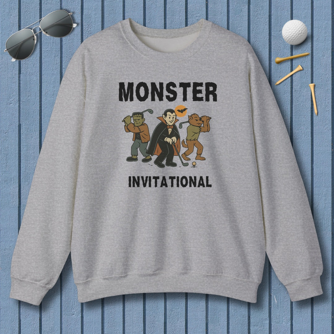 Monster Invitational - Adult Golf Sweatshirt in Sport Grey