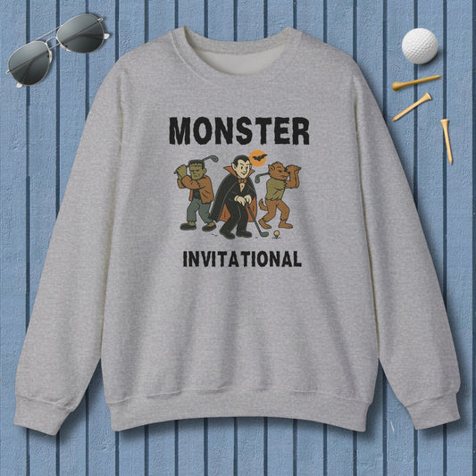 Monster Invitational - Adult Golf Sweatshirt in Sport Grey