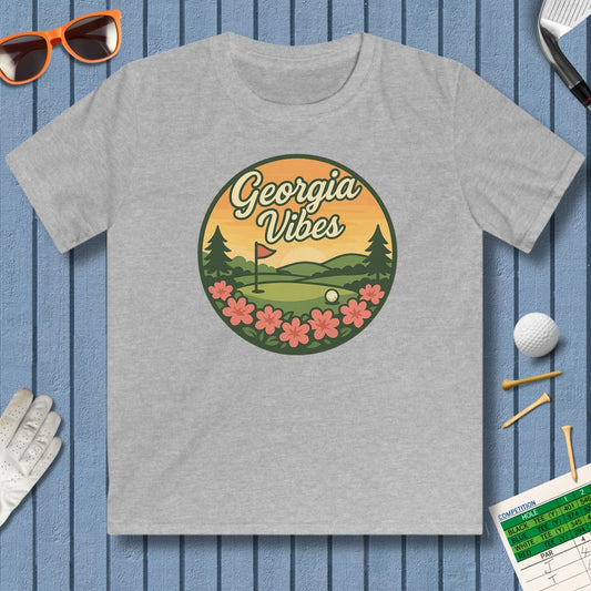 Golf Vibes - Georgia Azalea Edition - Youth Golf T-Shirt in Sport Grey