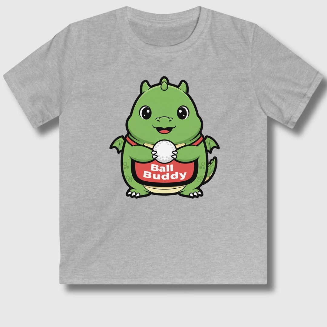Ball Buddy Dragon - Youth Golf T-Shirt in Sport Grey
