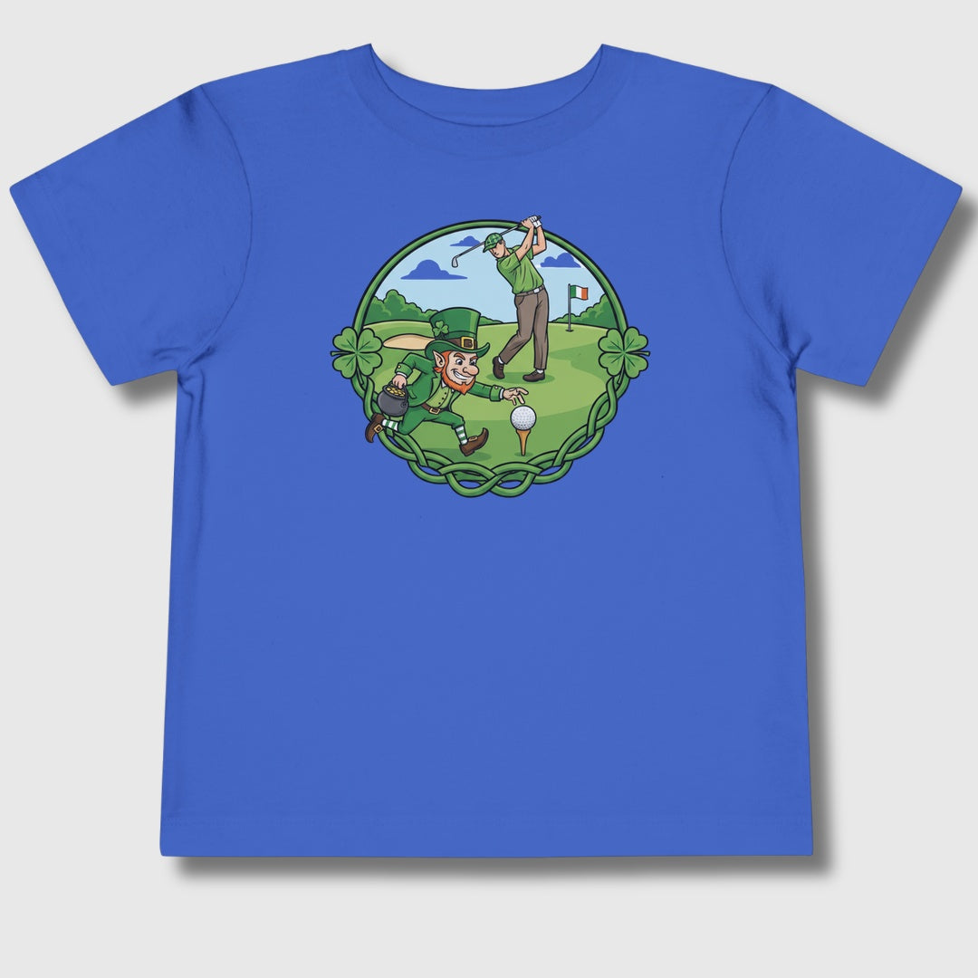 The Leprechaun Stole My Ball! - Toddler Golf T-Shirt in True Royal