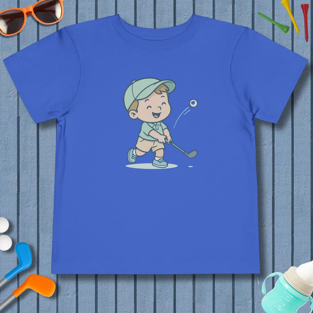 Happy Boy Golfer - Toddler Golf T-Shirt in True Royal