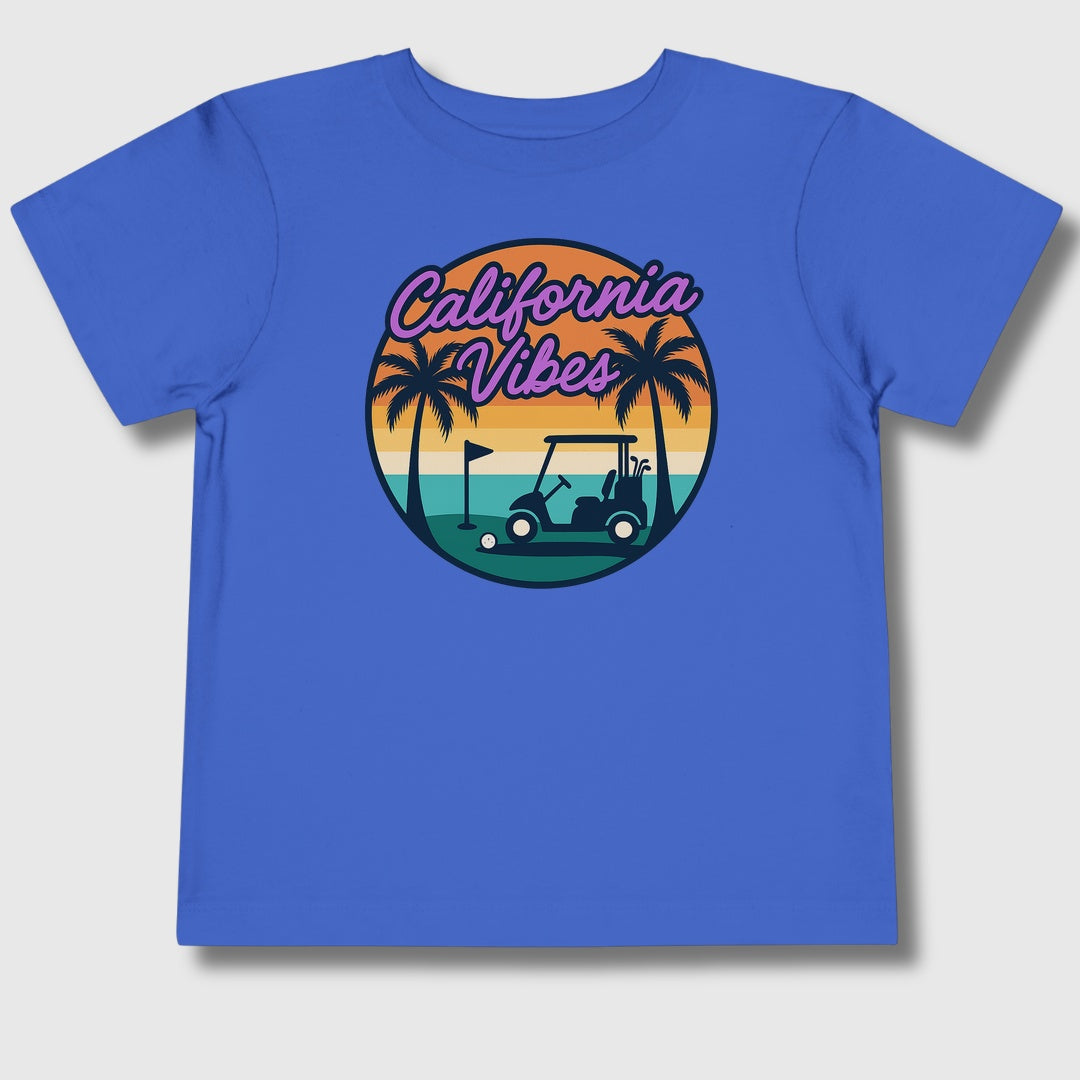 Golf Vibes - California Coast Edition - Toddler Golf T-Shirt in True Royal