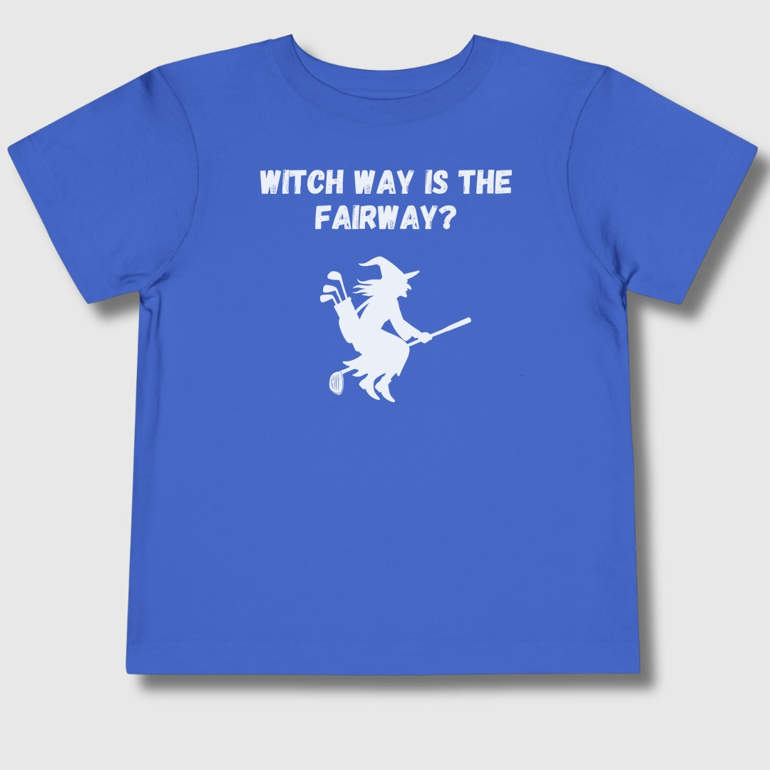 Witch Way is the Fairway - Toddler Golf T-Shirt in True Royal