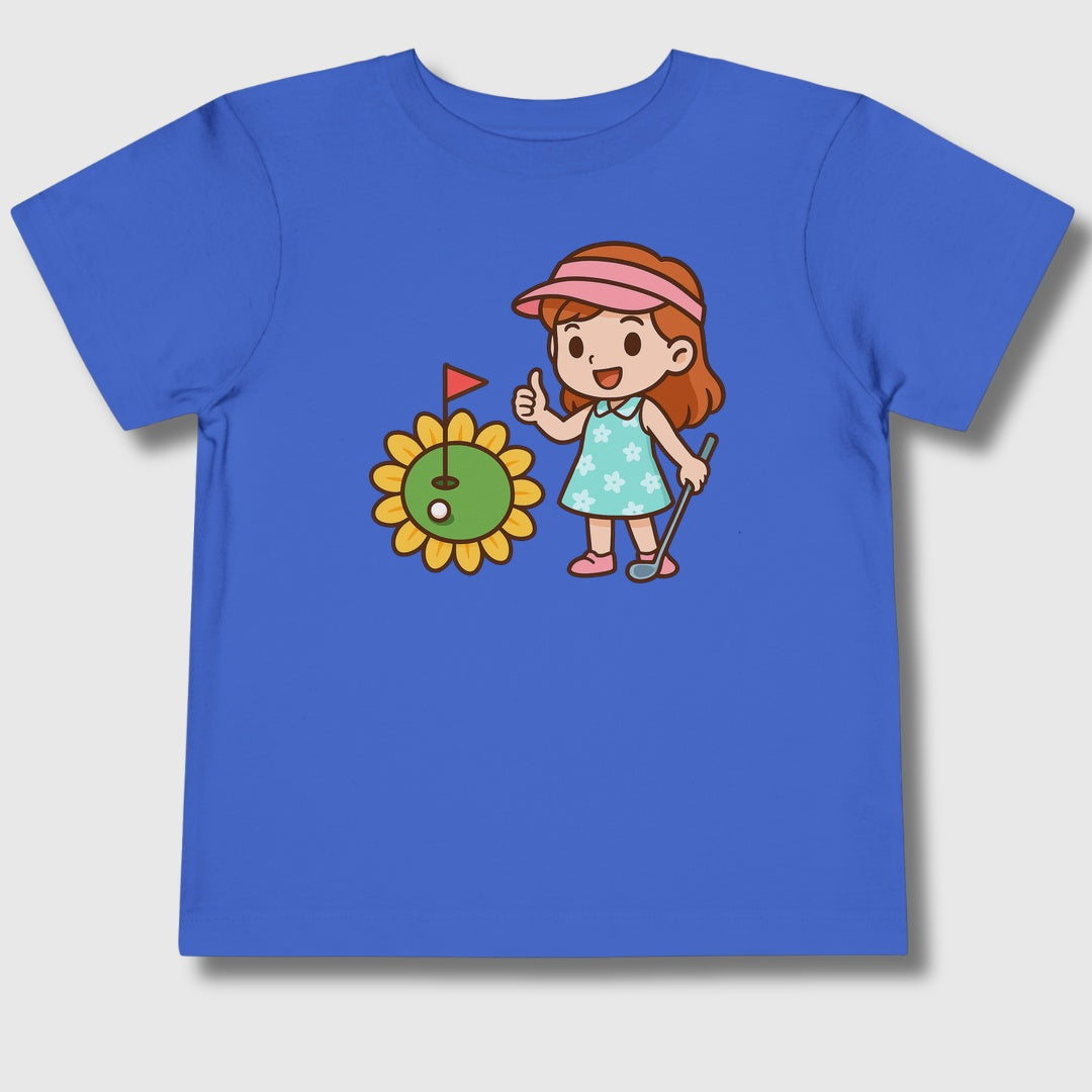 Sunflower Green - Toddler Golf T-Shirt in True Royal
