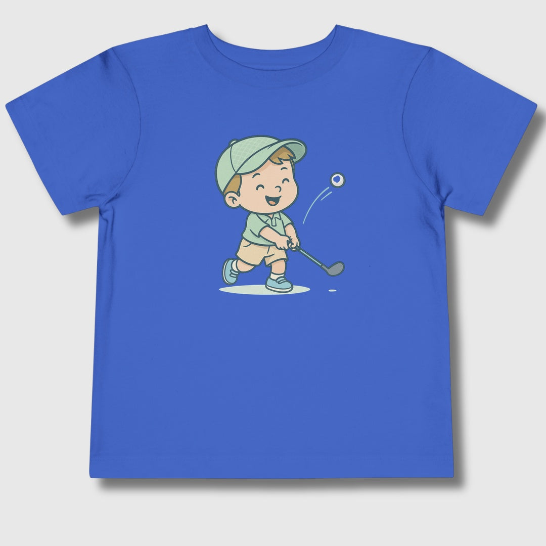 Happy Boy Golfer - Toddler Golf T-Shirt in True Royal