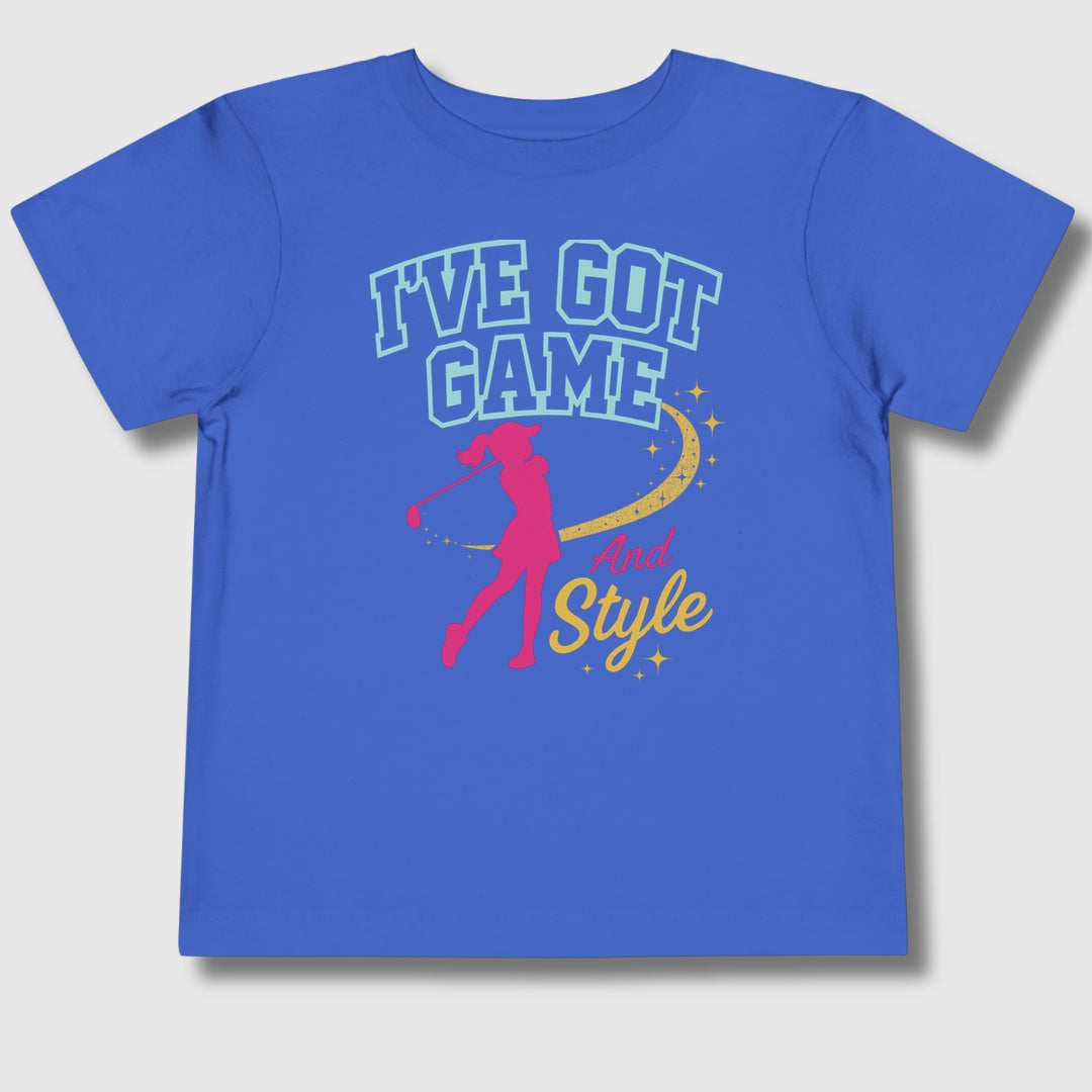 I've Got Game And Style - Toddler Golf T-Shirt in True Royal