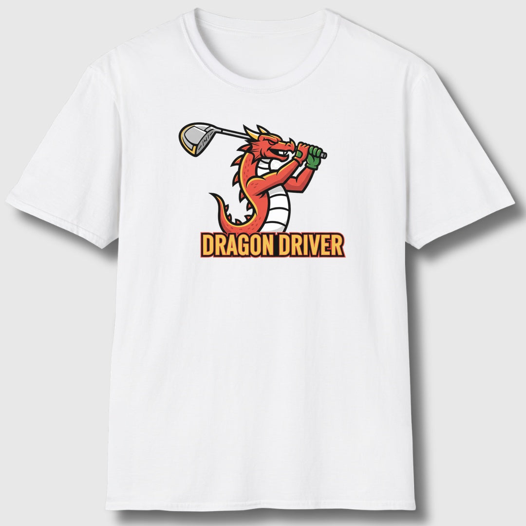 Dragon Driver - Adult Golf T-Shirt in White