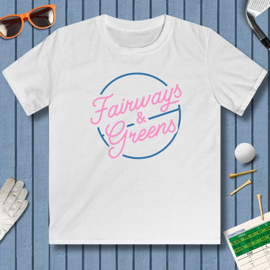 Fairways & Greens - Youth Golf T-Shirt in White