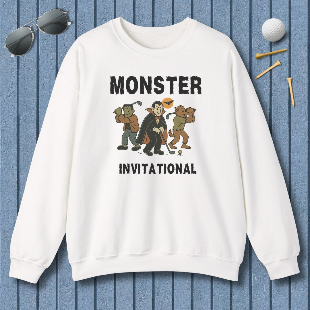 Monster Invitational - Adult Golf Sweatshirt in White