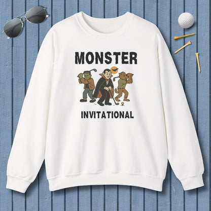 Monster Invitational - Adult Golf Sweatshirt in White