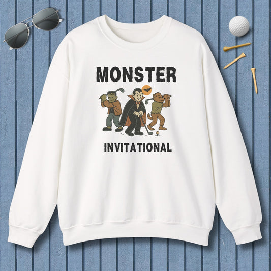 Monster Invitational - Adult Golf Sweatshirt in White