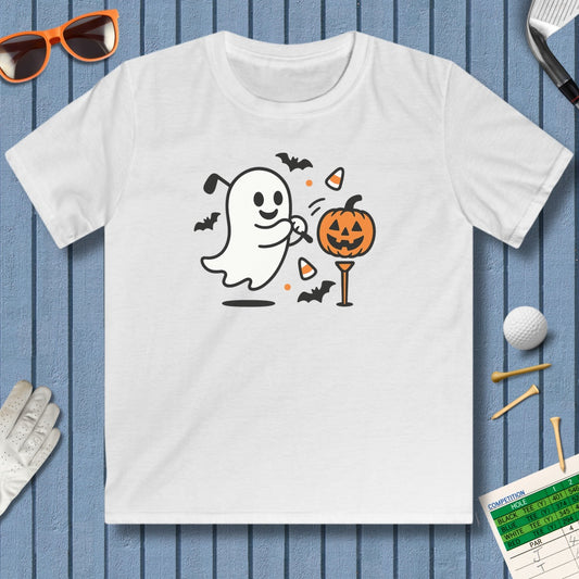 Ghost Tee Off - Youth Golf T-Shirt in White