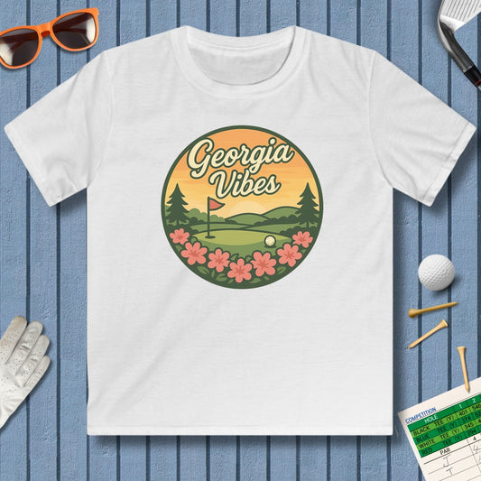 Golf Vibes - Georgia Azalea Edition - Youth Golf T-Shirt in White