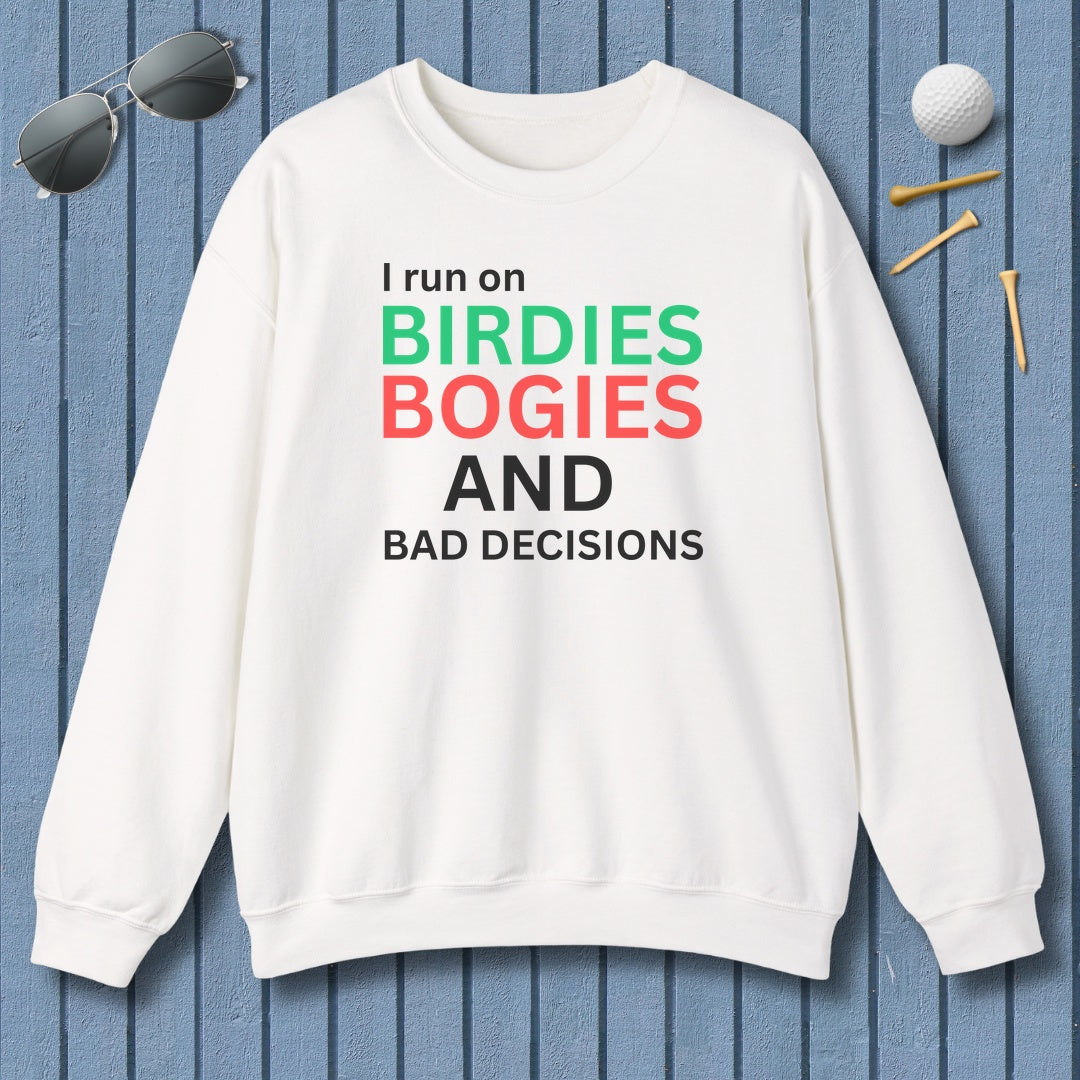 I run on... - Adult Golf Sweatshirt in White