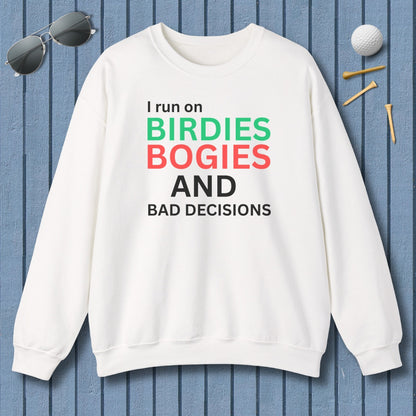 I run on... - Adult Golf Sweatshirt in White