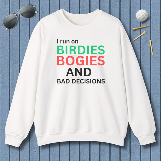I run on... - Adult Golf Sweatshirt in White