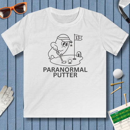 Paranormal Putter - Youth Golf T-Shirt in White